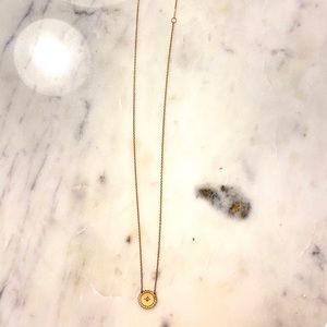 14K Logan Hollowell Mini Sun Necklace w Diamond